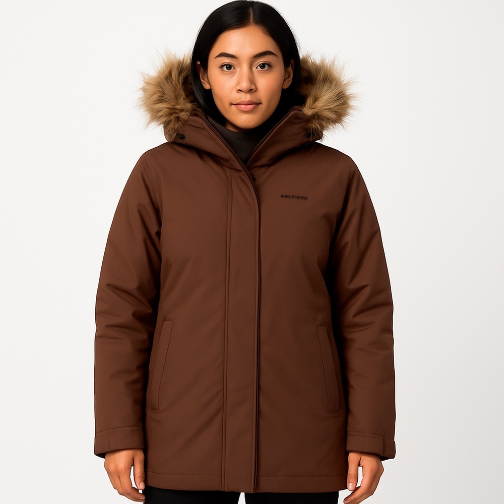 MOOSEJAW Brown Women's Ski Jacket with Faux Fur Hood|M|NWT